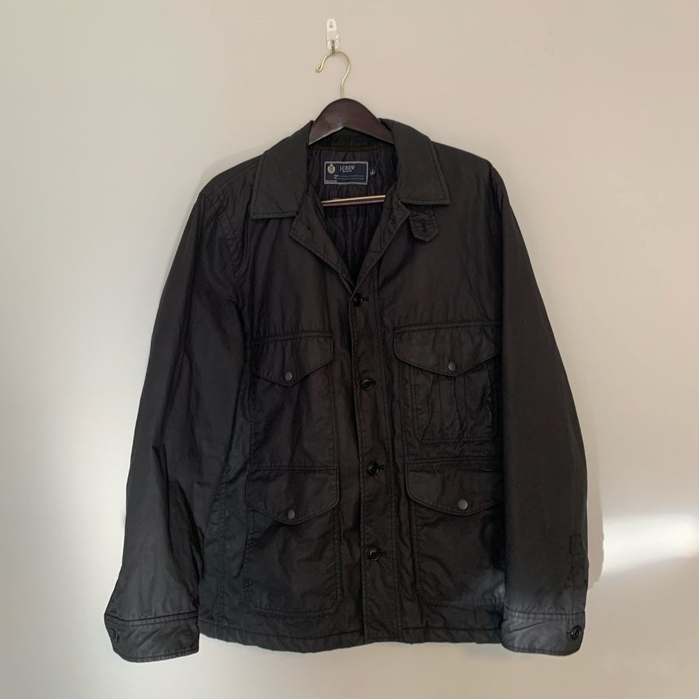 J.Crew British Millerain Waxed Cotton Jacket - Black - L